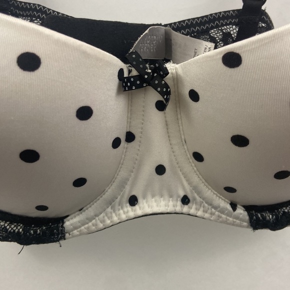 Victoria’s Secret Balconet 34C Black White Bra - Picture 3 of 9